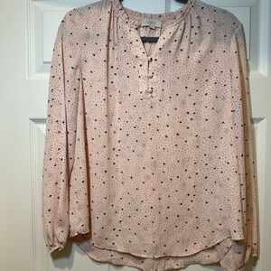 LOFT Pink Star Print Blouse